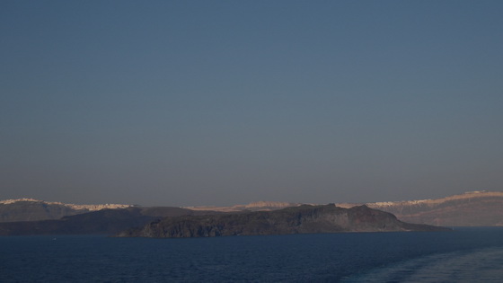 Santorin Nea Kameni Ausfahrt aus der Caldera